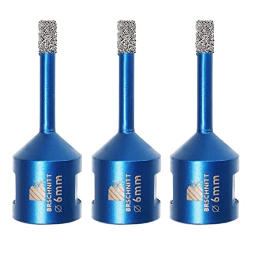Image of Diamond Drill Bit 6mm,BRSCHNITT 3pcs M14 Vacuum Brazed Diamond Tip Drill Bit for Tile Porcelain Stoneware Ceramic Marble Granite Drilling,Suitable For Angle Grinders
