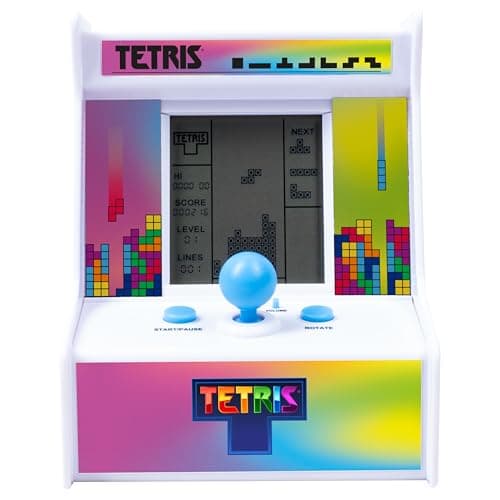 Image of Fizz Creations Tetris Desktop Arcade Game. Retro Inspired Mini Arcade Game. Includes 2 Game Modes, Marathon & Sprint. 15 Levels. Classic Tetris Gameplay. Battery Powered.