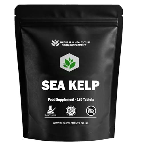 Image of Sea Kelp Extract Tablets - Pack of 180 - Providing 200mcg Iodine - Suitable for Vegans - Small Tablets