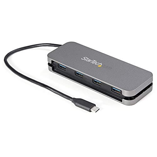 Image of StarTech.com 4 Port USB C Hub - 4x USB-A - 5Gbps USB 3.0 Type-C Hub (USB 3.2/3.1 Gen 1) - Bus Powered Portable USB-C to USB-A Adapter Laptop Hub - 11.2" (28.5cm) Cable w/ Cable Management (HB30CM4AB)