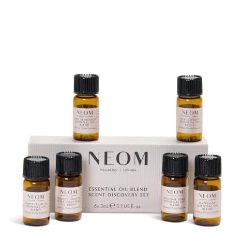 Image of NEOM Essential Oil Blend Scent Discovery Set, 6 x 3ml Mini Size I Our Bestselling Blends I Compatible with Neom Wellbeing Pod or Wellbeing Pod Luxe I 100% Natural