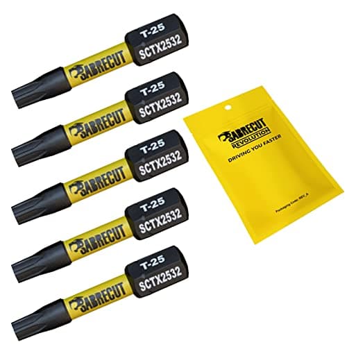 Image of 5 x SabreCut SCTX2532_5 32mm T25 TX25 Magnetic Impact Screwdriver Driver Bits Set Torx Heavy Duty