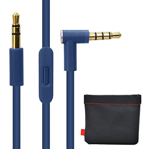 Image of Replacement Cable/Wire For Beats Audio Cable+Inline Remote/Microphone for Beats by Dr. Dre Headphone SoloHD/Studio/Pro/Detox/Wireless-Compatible to Apple iPhone And Samsung Galaxy Note- (blue)