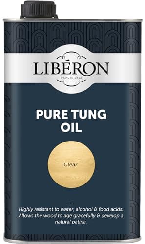 Image of Libéron Pure Tung Oil - Premium Natural Waterproof Protection for Wood - Durable, Clear Finish - Ideal for Furniture, Worktops & Outdoor Wood - Clear - 1 Litre