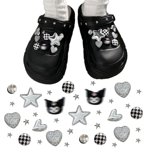 Image of KASESSS 35 Pcs Shoe Charms, Crystal Diamond Shoe Accessories, Charms for Crocs, Bling Shoe Charm for Clogs, Cartoon Shoe Decorations, PVC Shoe Clog Charm for Kids Adults Party Gifts