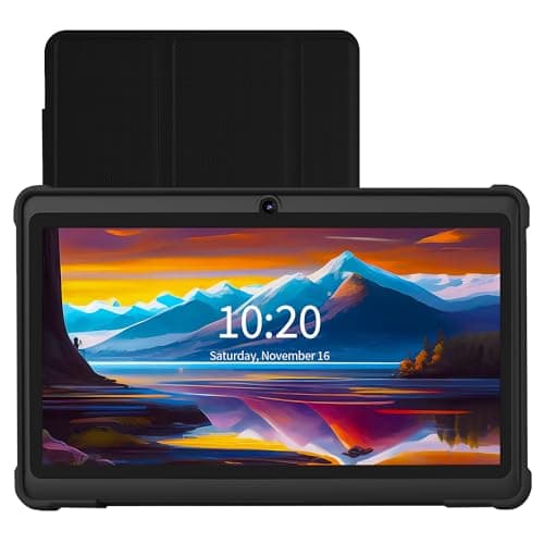 Image of VOLENTEX 7 Inch Tablet, Quad Core Android 13 OS, 32GB ROM, WiFi, Bluetooth, Dual Camera, USB C Tablet PC, 7" Touch Screen IPS HD Display Android PAD(Black)