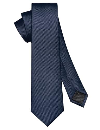Image of RBOCOTT Navy Blue 2.4" Skinny Tie Mens Slim Necktie for Business and Wedding Party 6cm(18)