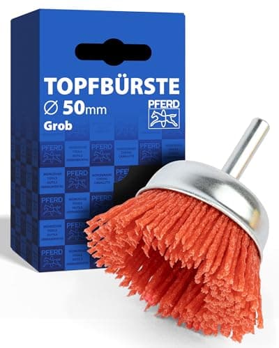 Image of PFERD Cup Brush Untwisted TBU Coarse (RED) | Diameter 50 mm Shaft Diameter 6 mm RED Filament Diameter 1.27 mm | 43740165 - for Drills
