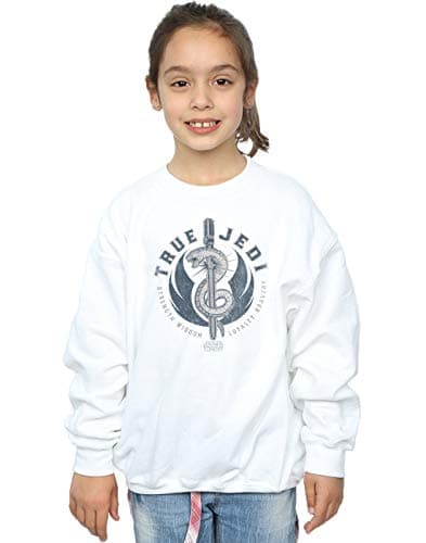 Image of Absolute Cult Star Wars The Rise Of Skywalker True Jedi Blue Girls Sweatshirt White 7-8 Years