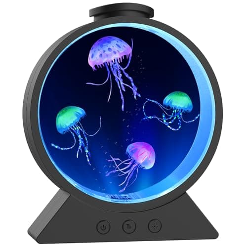 Image of Eyesound Jellyfish Lamp, 7-Color Changing Jellyfish Aquarium Light for Relax, Mood Lamp for Home, Office & Bedroom Decor, Gifts for Kids Teens Girls Boys Adults (Black)