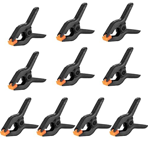 Image of 10 Pcs Spring Clamps, 3 inch Heavy Duty Nylon Spring Clips, Woodworking Tension Clamps, Plastic Grip Spring Clips Clamps for DIY Projects, Photo Studios, Photo Background