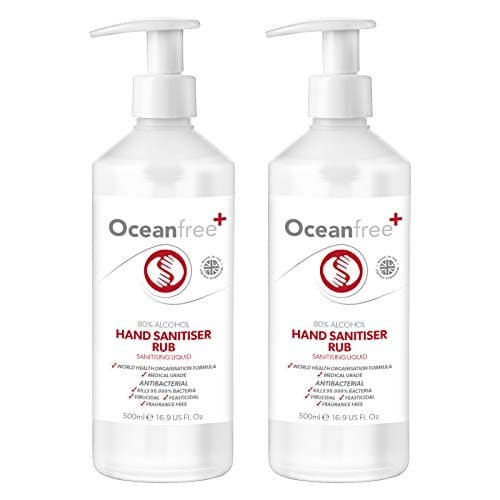 Image of 80% Alcohol Hand Sanitiser Liquid Rub - 2x 500ml Pump Bottle - Certified Surgical/Medical Grade - Made in the UK (Pack of 2)