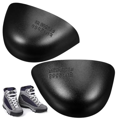 Image of jojofuny Steel Toe Cap: Anti-Smash/Puncture Fixation Safety Toe Protector Fits UK7-8(EU41-42) Men/Women, 10x5.5x5cm Metal Cover for Work Boots/Trainers, Industrial Work Foot Protection - Black