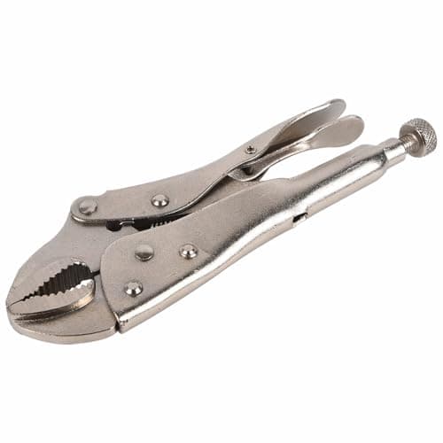 Image of Locking Pliers Mole Grips Heavy Duty Adjustable C Type Curved Jaw Self Lock Pliers for Electrical Pipeline Automobile Maintenance Black red (5" 125mm)