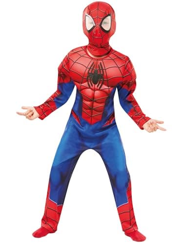 Image of Rubies Official Marvel Spider-Man, Deluxe Child Costume - Large Age 7-8, Height 128 cm, Red Halloween