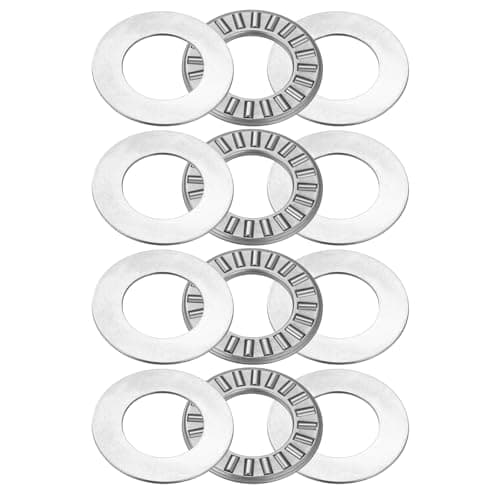 Image of sourcing map 4 Sets NTA916 Thrust Needle Roller Bearings with 8 Washers, Chrome Steel Needle Roller Bearings, ID 9/16", OD 1", Thickness 1/8"