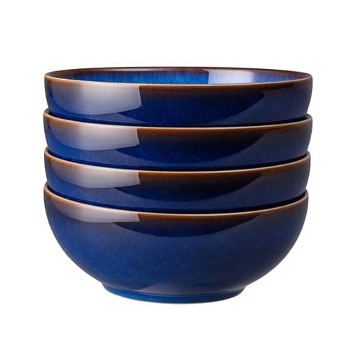 Image of Denby - Blue Haze Cereal Bowls Set of 4 - Dishwasher Microwave Safe Crockery - Ceramic Stoneware Tableware
