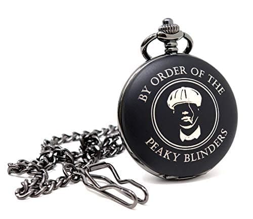 Image of Regalo Personalised Engraved Matte Black Pocket Watch in Gift Box - Peaky Blinders Design (Design Only)