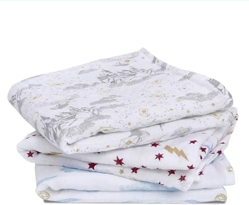 Image of aden + anais 100% Cotton Muslin Musy Squares, Multi-use Baby Cloths for Girls & Boys, 70x70cm, Ideal Newborn & Infant Nursing Set, Perfect Shower Gifts, 3 Pack, Harry Potter™ iconic