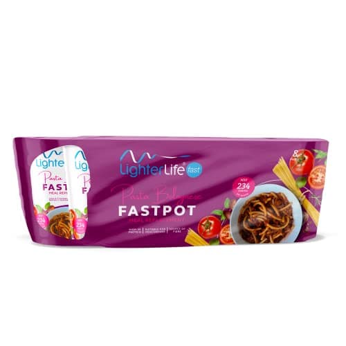 Image of LighterLife Pasta Bolognese FastPot, High Protein Meal Replacement with up to 33% of RDA Vitamins and Minerals, Tray of 8 x 62gram Servings