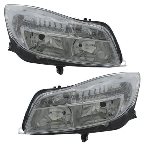 Image of XYZ Parts Replacement Headlight Assembly Electric Chrome Inner Compatible With Vauxhall Insignia Estate Hatchback & Saloon 2008-2013 For UK 1 Pair Drivers Side Right Hand & Passengers Side Left Hand