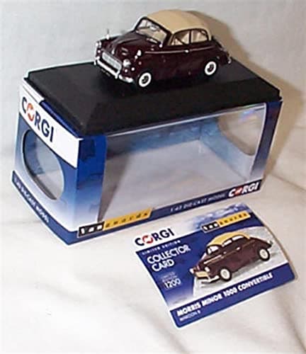 Image of Corgi Vanguards Morris Minor 1000 convertible Marroon vehicle 1:43 scale diecast model