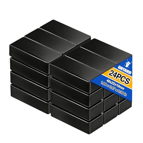 Image of Grtard Strong Ceramic Magnets 24 Pack, 1 7/8" x 7/8" x 3/8", High Heat & Corrosion Resistant, Heavy Duty Ferrite Magnet Blocks, Black Rectangular Magnets for Tools, Fridge, Mounting, Crafts, DIY
