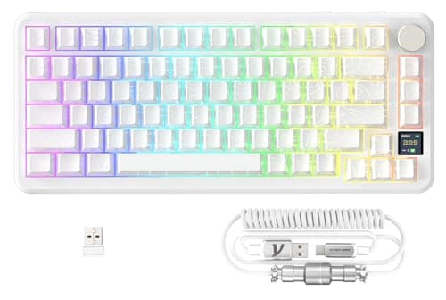 Image of MAMBASNAKE x ATTACK SHARK X85PRO Gasket Mechanical Keyboard with PBT Side-Printed Keycap, 75% Wireless Gaming Keyboard with TFT Screen&CNC Knob, 2.4Ghz/BT5.1/USB-C, Hot-Swap Linear Switch, RGB