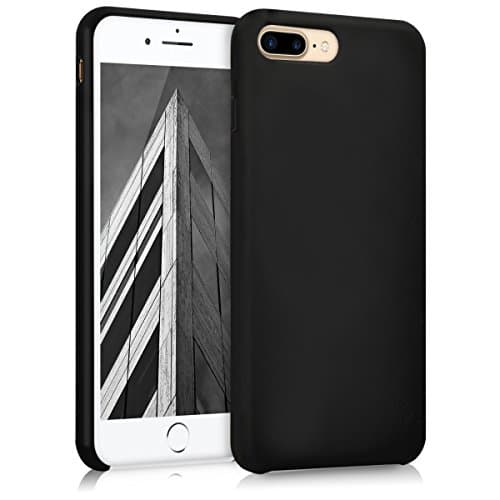 Image of kwmobile Case for Apple iPhone 7 Plus/iPhone 8 Plus Case - Soft Cover - Shockproof Silicone - Wireless Charging Black