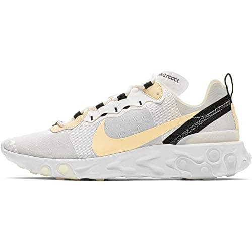 Image of Nike Nike React Element 55, Men's Track & Field Shoes, Multicolour (White/Pale Vanilla/Black/Pale Ivory 101), 6 UK (39 EU)