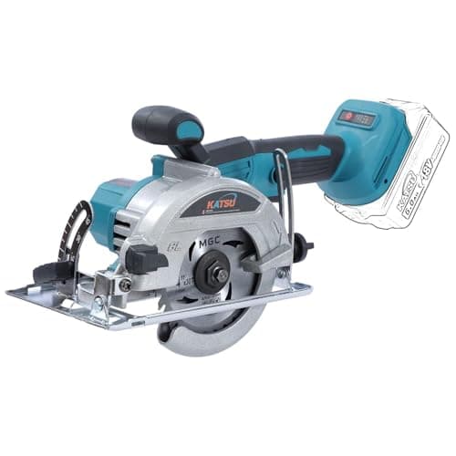 Image of KATSU FIT-BAT 21V Brushless Cordless Circular Saw 5 Inch 125mm with Blade 30T Portable Long Handle Adjustable Cutting Angle and Depth, No Battery and Charger 102790