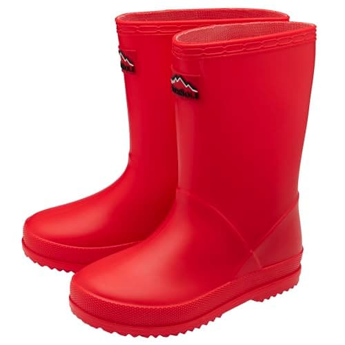 Image of NorthSole Kids Plain PVC Wellies Boys & Girls Wellington Boots - Red - UK 2
