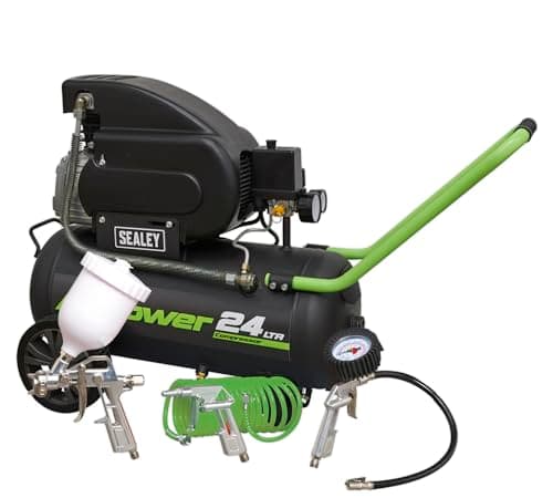 Image of Sealey SAC2420EPK 24L Direct Drive Compressor 2hp with 4pc Air Accessory Kit