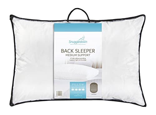 Image of Snuggledown Hotel Collection Back Sleeper Pillow - Supportive & Breathable Boxed Pillow for Back Sleepers | Cotton Cover, UK-Made, Non-Allergenic, Machine Washable (43 x 69cm)
