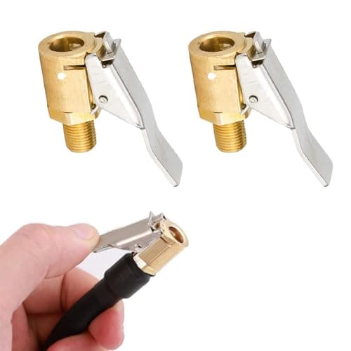 Image of LIAMGUS 2 pcs tyre valve, Tire Air Chucks, Tire Air Chuck with Clip Adapter, Brass Tyre Valve Air Pump Clip, Open End Car Truck Tyre Tire Inflator Valve Connector for Car Truck (8mm)