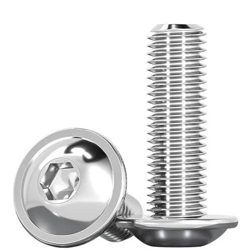 Image of Humyu M8 Hex Bolts, M8 x 25mm Flanged Button Head Allen Key Socket Bolts, 304 Stainless Steel Bolts, Fully Threaded Fasteners, for Machinery, Construction Equipment (Pack of 10)