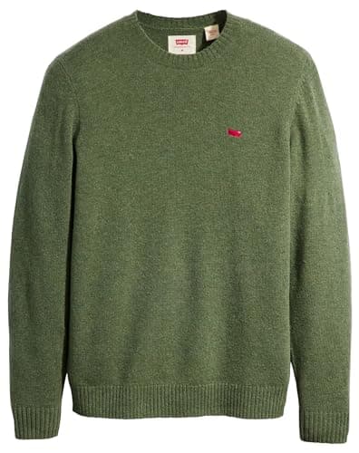 Image of Levi's Men's Original Housemark Sweater Sweatshirt, Olive Heather, XS