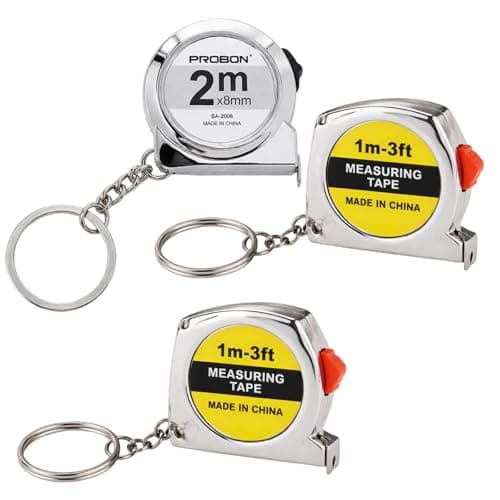 Image of Mini Tape Measure, 3-Pack Retractable Keychain Measuring Tape, Compact 2 Metre Tool for Home Office DIY Projects, Portable Measuring Device with Durable Construction