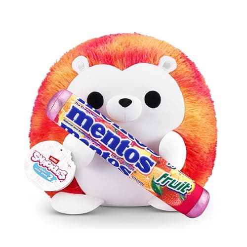 Image of Snackles, Series 2, Hedgehog (Mentos, Fruit), Plush Toy, Cuddly Squishy Comfort Plush with License Snack Brand Accessory, Small (20 cm), Brown Box, (Hedgehog)