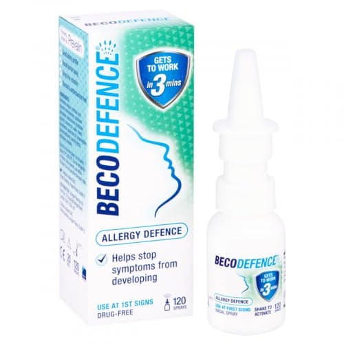 Image of Becodefence Allergy Defence Adult Nasal Spray 20ml | Combats Hay Fever & Allergies | Gets to Work Within 3 Minutes | Non-drowsy | Helps Sneezing, Runny Nose, Nasal Congestion & Itchy/Watery Eyes