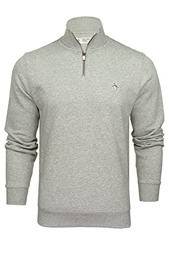 Image of ORIGINAL PENGUIN Men's Velour Cord Long Sleeve Track Jacket Sweater, Tawny Port 608, XXL UK