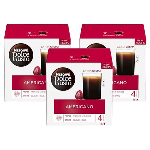 Image of NESCAFE Dolce Gusto Cafe Americano Coffee Pods (Pack of 3, Total 48 Capsules), [Packaging may vary]
