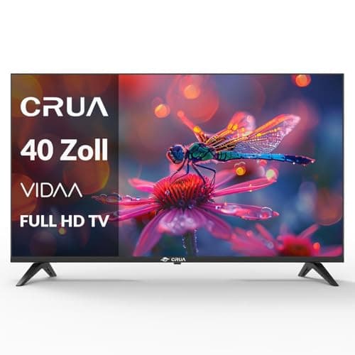 Image of CRUA 40 Inch Smart TV VIDAA, Full HD 1080P LED TV with HDMI USB AV, Triple Tuner DVB-T2/T/C/S2, Compact Flat Screen TV for Home, Bedroom or Kitchen, Black [Energy Class E]