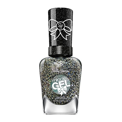 Image of Sally Hansen Miracle Gel Nail Polish At-home gel manicure, 906, Glitter to Santa - 14.7m, Gold 906 Glitter to Santa