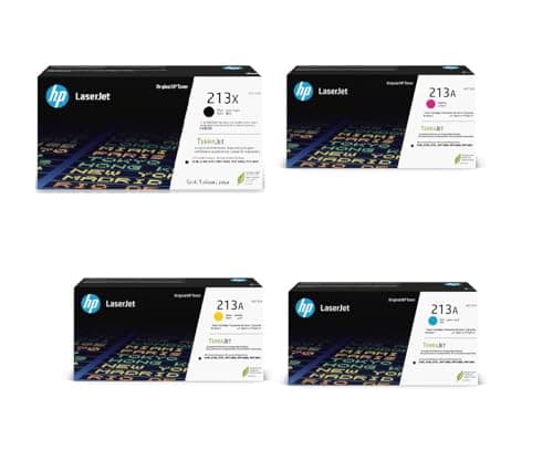 Image of HP 213X High Yield Black + 213A Cyan, Magenta, Yellow Standard Original LaserJet Toner Cartridge Multipack Set Color LaserJet Enterprise 5700, 5800, 6700, 6800