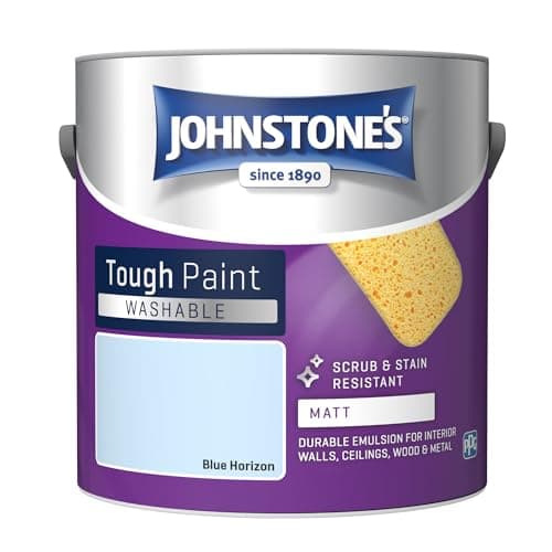 Image of Johnstone's - Washable Paint - Blue Horizon - Matt Finish - Emulsion Paint - Highly Durable - Stain Resistant - Non Toxic & Low Odour - 12m2 Coverage per Litre - 2.5L