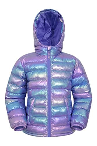 Image of Mountain Warehouse Seasons Padded Kids Puffer Jacket - Water Resistant, Lightweight & Insulated Coat, Boys & Girls - Spring Summer, School, Travel Mermaid Kids Size 5-6 Years
