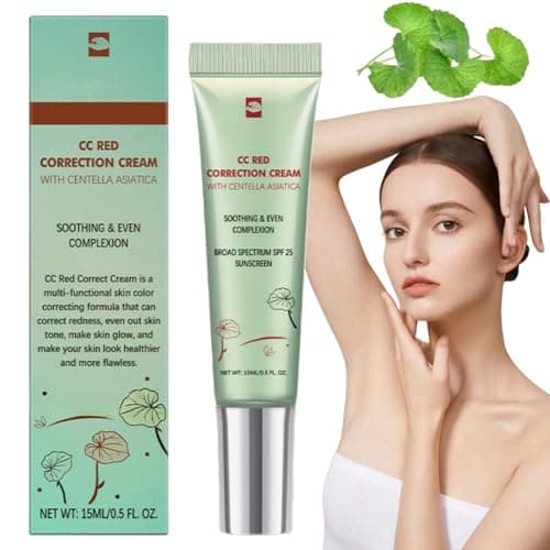 Image of CC Red Correct With Centella Asiatica - Color Correcting Lightweight Skin Perfector Cream, Tinted Moisturizer With SPF 25, Full Coverage Foundation and Sunscreen
