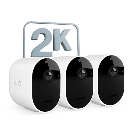 Image of Arlo Pro 5 Security Camera Outdoor, 2K 8-Month* Battery Operated Home Outdoor Camera With Advanced Colour Night Vision, Light, Siren & Dual-Band WiFi, Arlo Secure Free Trial, 3 Cameras, White