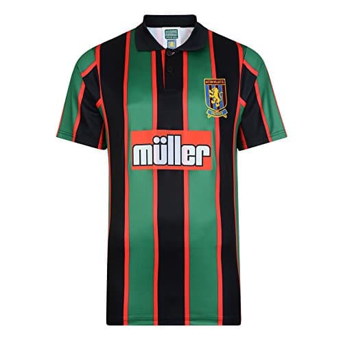 Image of Under £20 Aston Villa 1994 Away Retro Football Shirt Green/Black Large Polyester